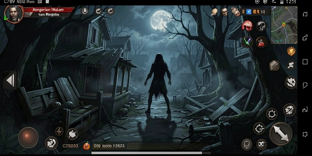 Tampilan gameplay C789 menampilkan kegelapan yang mencekam.