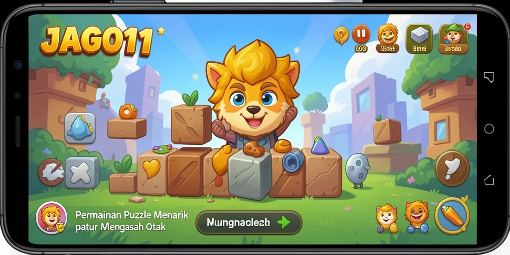 Tampilan gameplay menarik dari JAGO11 yang penuh warna.