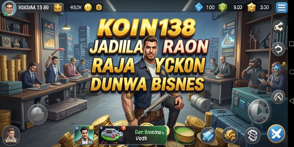 Screenshot KOIN138 menampilkan momen seru dalam membangun kerajaan bisnis.