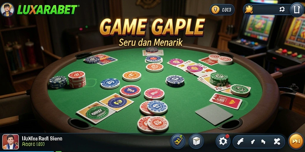 Screenshot gameplay LUXARABET yang menampilkan suasana seru bermain Gaple.